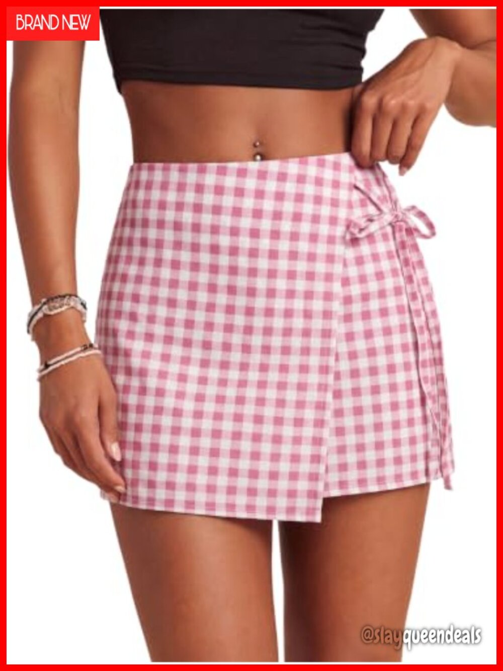 Floral Graphic Wrap Skort Mini Drawstring Waist Boho Skirt Shorts